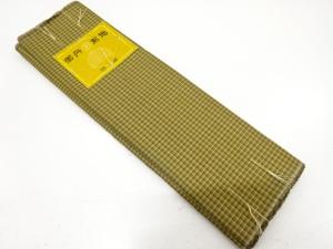 アンティーク　格子模様織り出し　丹前地反物